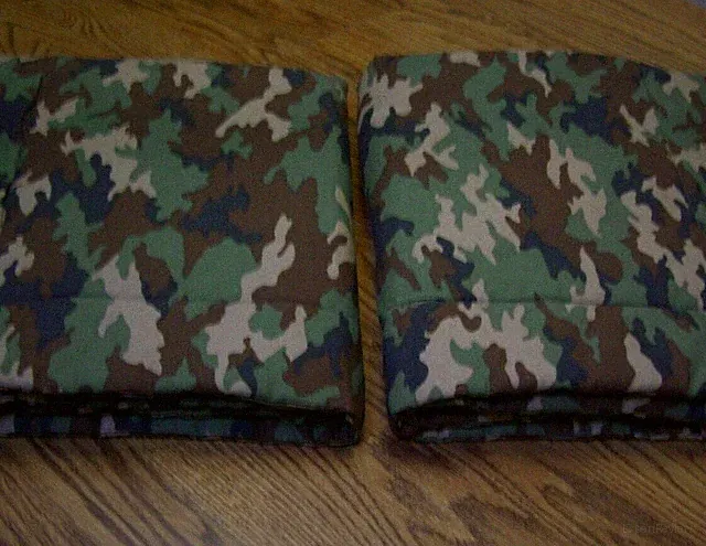 2 Camouflage Print Cotton Blend Quilted Standard Pillow Shams/31" x 25"