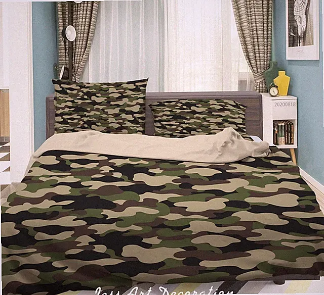 3D Vintage Camouflage Pattern Quilt Cover Set Bedding Sets Pillowcases