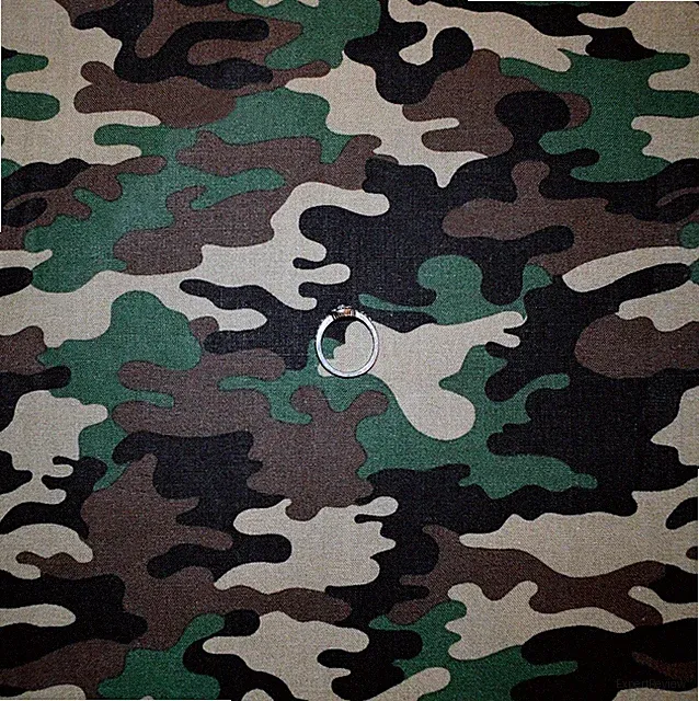 BonEful Fabric FQ Cotton Quilt Green Brown Desert Camo Camouflage Military Print