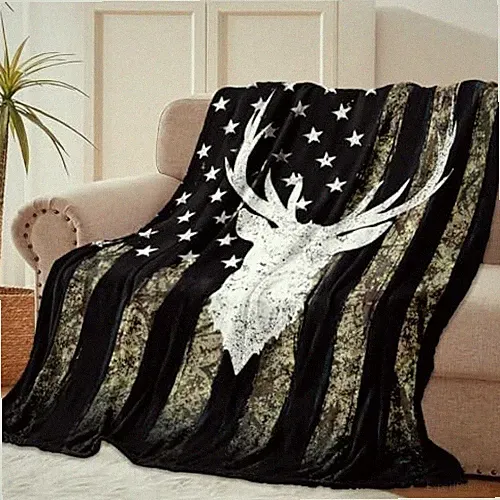 Camo Blanket Hunting Gifts for Men Blanket Super Soft Flannel 50"X60" Deer