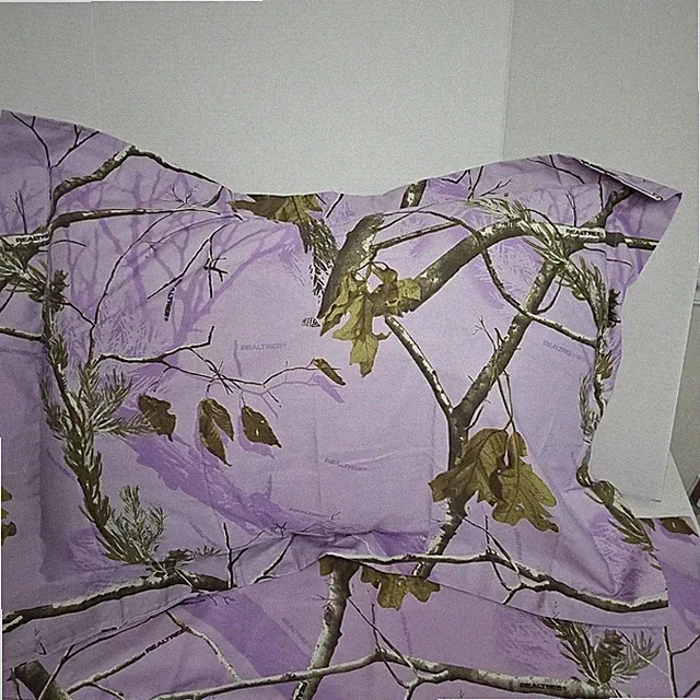 Camo Pillowcases 2 Standard Size Hunting Cabin Decor Bedding Realtree Purple