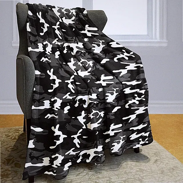 Camouflage Blanket Black Camo Gifts For Hunting 60"x