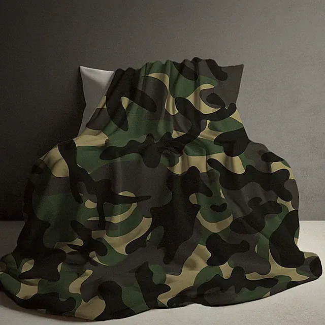 Camouflage Military Fleece Blanket Army Veteran Parents Gift