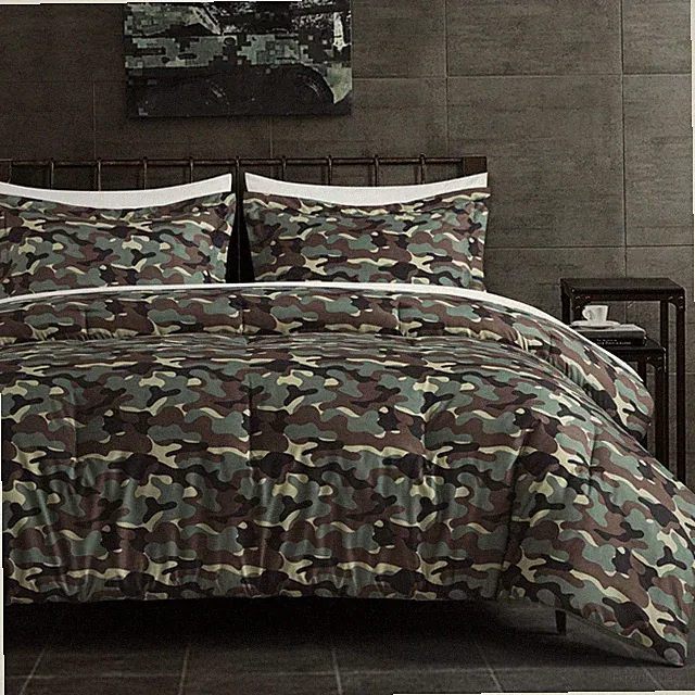 Chezmoi Collection 3-Piece Printed Military Camouflage Comforter Set