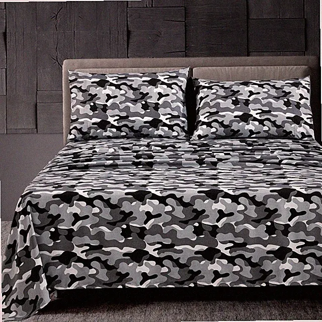 Chezmoi Collection 4-Piece Microfiber Military Camouflage Sheet Set Bed Cover