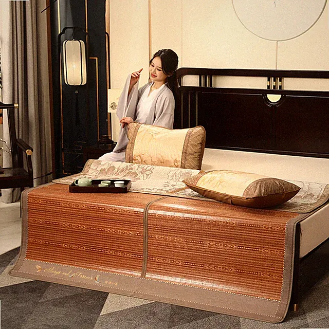 China Bamboo Mat Folding Mat Active Printing Cool Feeling Double Faces Rattan