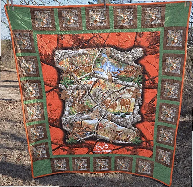 Homemade Realtree camo quilted throw