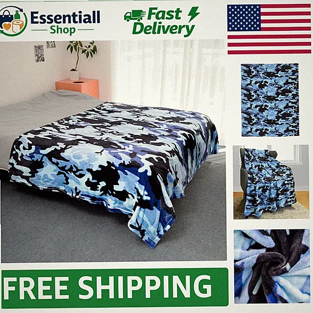 Luxurious Lightweight Camouflage Blanket - Perfect for Camping & Home Use