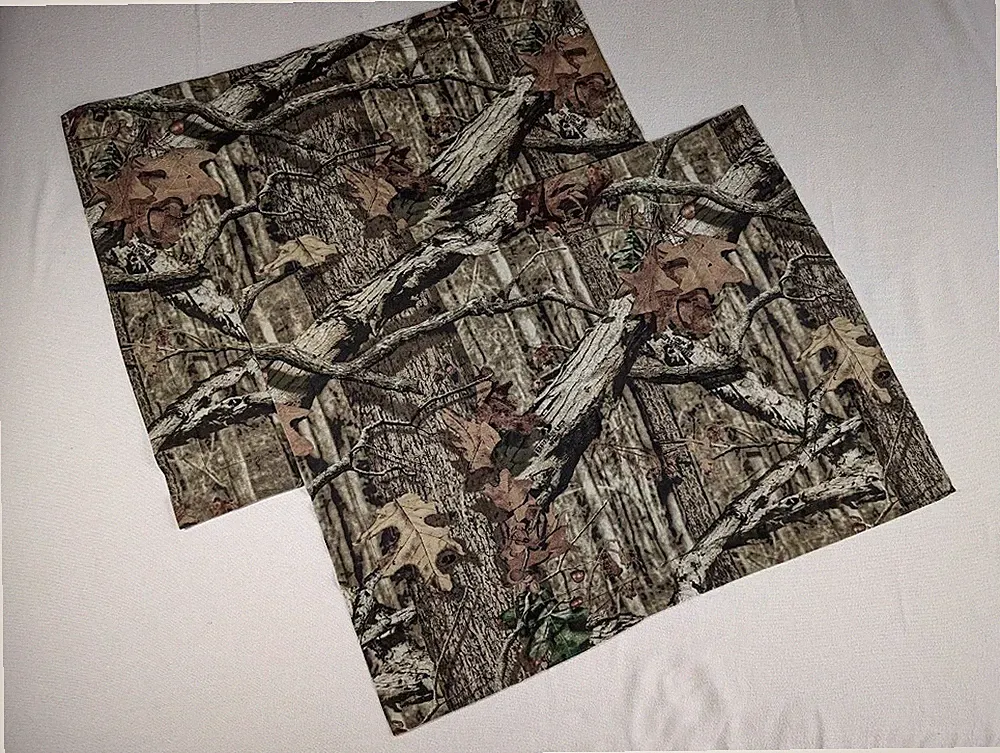 Mossy Oak Break-Up Infinity Camouflage 2 Pillow Shams 24x29 Hunting Cabin Rustic