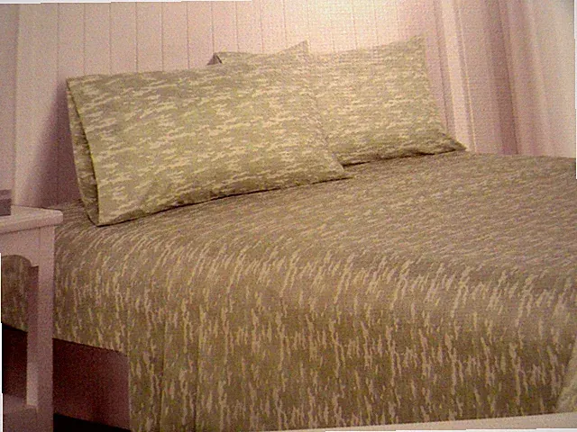new Camouflage light greens CAMO 4 pc FULL size Sheets deep pockets Camping