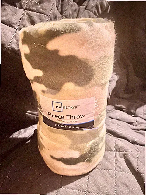 NEW Mainstays Fleece Throw Blanket Camo Camouflage Army Light Weight 50" x 60"