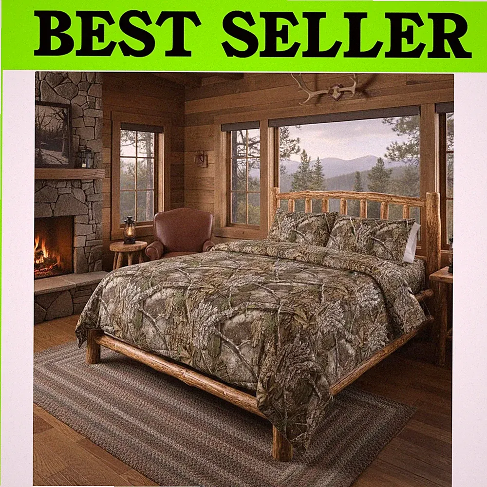 Realtree APX Camo Full Bed Set - 5-Piece All Seasons Bedding**