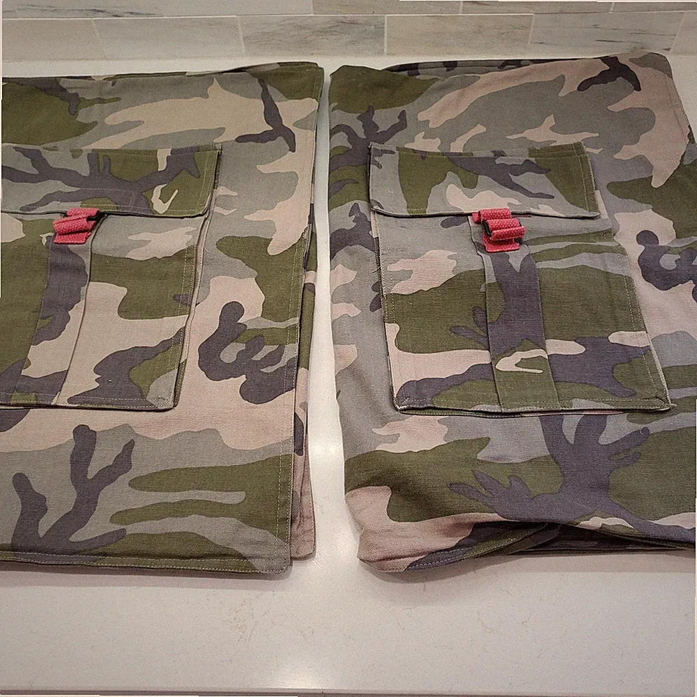 The Company Store Army Camouflage Military Green Bed Pillow Shams w 2 Pockets