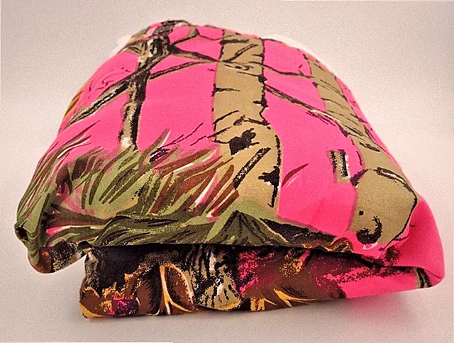 The Woods Hunting Theme Hot Pink & Green Camo King Size Bed Skirt 78" L x 80" W