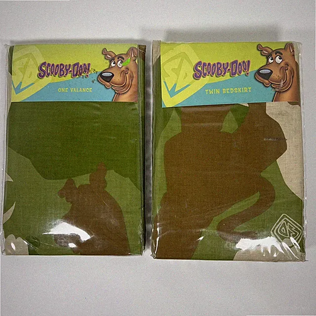 Vintage Scooby-Doo Camo Twin Size Bed Skirt Dust Ruffle & Valance New In Package